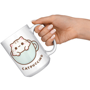 CATPUCCINO 15oz COFFEE MUG, Cute Cat