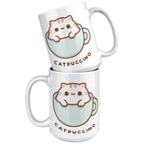 CATPUCCINO 15oz COFFEE MUG, Cute Cat