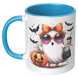CHIC Coffee Drinking GHOST 11oz Color Accent COFFEE MUG