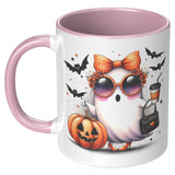 CHIC Coffee Drinking GHOST 11oz Color Accent COFFEE MUG