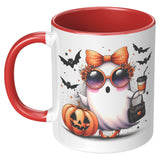 CHIC Coffee Drinking GHOST 11oz Color Accent COFFEE MUG