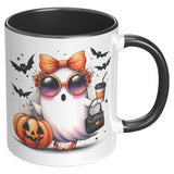 CHIC Coffee Drinking GHOST 11oz Color Accent COFFEE MUG