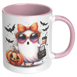 CHIC Coffee Drinking GHOST 11oz Color Accent COFFEE MUG