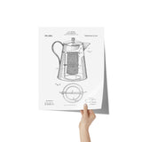 COFFEE PERCOLATOR 1910 Patent Reproduction Print 11x14, Coffee Shop Decor
