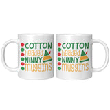 Cotton Headed Ninny Muggins 11oz Coffee Mug, Plain or Color Accent