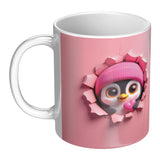 Cute PENGUIN Crashing Through Coffee Mug, 11oz Coffee Mug
