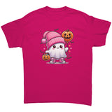 Cute Pink Hat Ghost Halloween Unisex T-Shirt