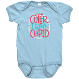 Cuter Than Cupid Short Sleeve Baby Snap Bodysuit Onesie