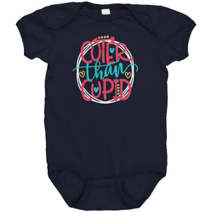 Cuter Than Cupid Short Sleeve Baby Snap Bodysuit Onesie