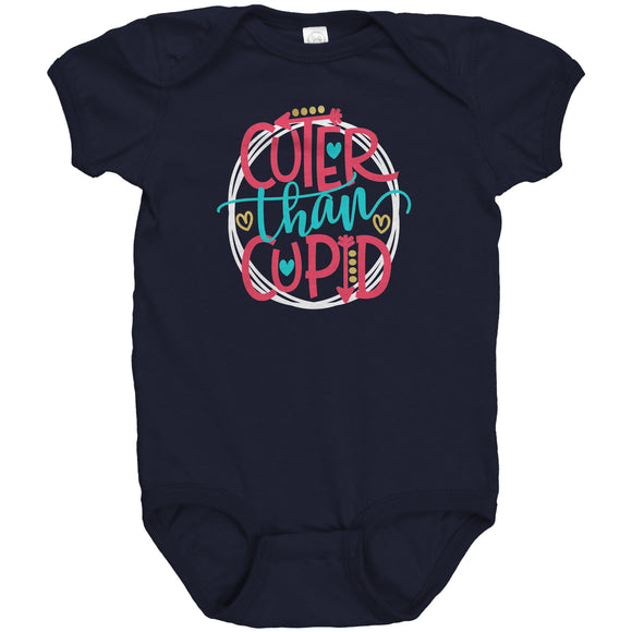 Cuter Than Cupid Short Sleeve Baby Snap Bodysuit Onesie