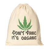 DON'T PANIC, IT'S ORGANIC Drawstring Canvas Backpack