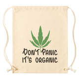 DON'T PANIC, IT'S ORGANIC Drawstring Canvas Backpack