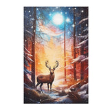 Deer in Wintery Forest Enchanted 12x18 Poster, Matte or Glossy