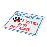 Dont_Blame_Me_I_Voted_for_My_Cat_Car_M_SquareCarMagnet_Angle_Mockup.png