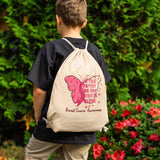 Drawstring Canvas Backpack BREAST CANCER AWARENESS