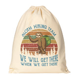 Drawstring Canvas Backpack SLOTH HIKING TEAM