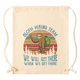 Drawstring Canvas Backpack SLOTH HIKING TEAM