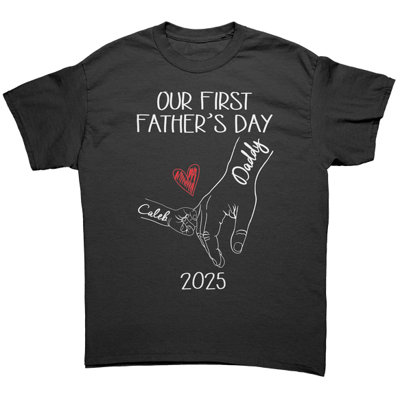 First_Fathers_Day_Personalized_T-Shirt__Black_Front_Mockup.png