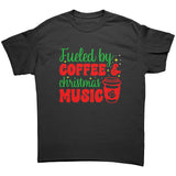 Fueled by Coffee and Christmas Music Unisex T-Shirt