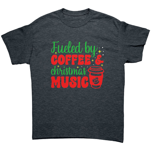 Fueled by Coffee and Christmas Music Unisex T-Shirt