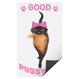 GOOD PUSSYCAT Black Cat with PINK Hat ANTI-TRUMP MAGNET