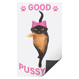 Good Kitty Black Cat with PINK Hat ANTI-TRUMP MAGNET