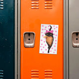 Black Cat with PINK Hat and orange toupee Anti-Trump MAGNET