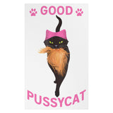 Good Kitty Black Cat with PINK Hat ANTI-TRUMP MAGNET