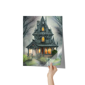 GOTHIC Fantasy HOUSE 11x14 Poster Print, Matte or Glossy