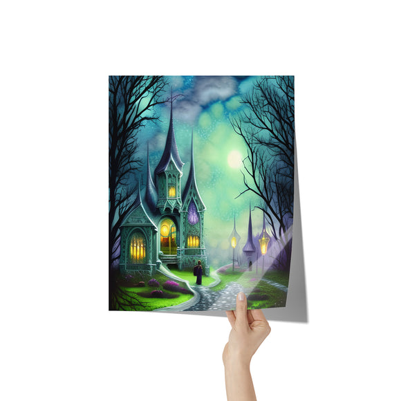 GOTHIC Fantasy HOUSE 11x14 Poster Print, Matte or Glossy