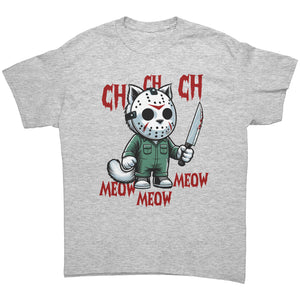Halloween Cat Ch Ch Ch Jason Cat Unisex T-Shirt Friday the 13th