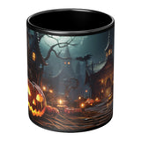 Halloween Jack O'Lantern Design 11oz Black Ceramic Coffee Mug