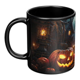 Halloween Jack O'Lantern Design 11oz Black Ceramic Coffee Mug
