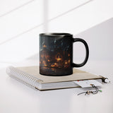 Halloween Jack O'Lantern Design 11oz Black Ceramic Coffee Mug