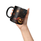 Halloween Jack O'Lantern Design 11oz Black Ceramic Coffee Mug