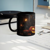 Halloween Jack O'Lantern Design 11oz Black Ceramic Coffee Mug
