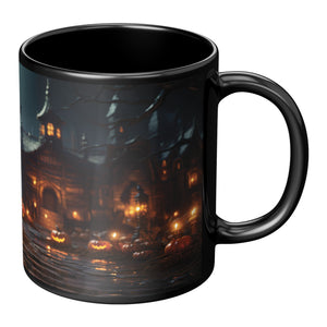 Halloween Jack O'Lantern Design 11oz Black Ceramic Coffee Mug
