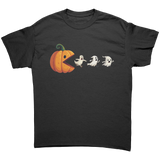 Halloween_Pac_Man_Pumpkin_Chasing_Ghosts_Black_Front_Mockup.png