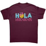 Hola_Beachachos_Beach_Design_Unisex_T-Sh_Maroon_Front_Mockup.png