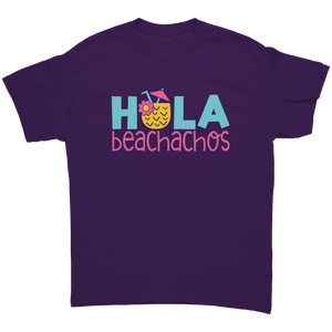 Hola_Beachachos_Beach_Design_Unisex_T-Sh_Purple_Front_Mockup.png