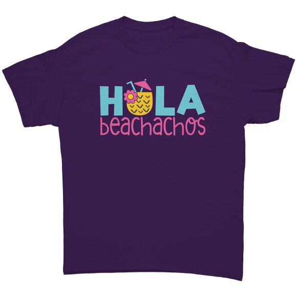 Hola_Beachachos_Beach_Design_Unisex_T-Sh_Purple_Front_Mockup.png