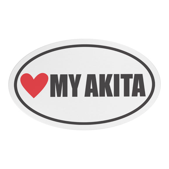 I Heart My AKITA Euro CAR MAGNET, Love My AKITA