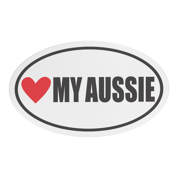 I Heart My AUSSIE Euro CAR MAGNET, Love My AUSSIE