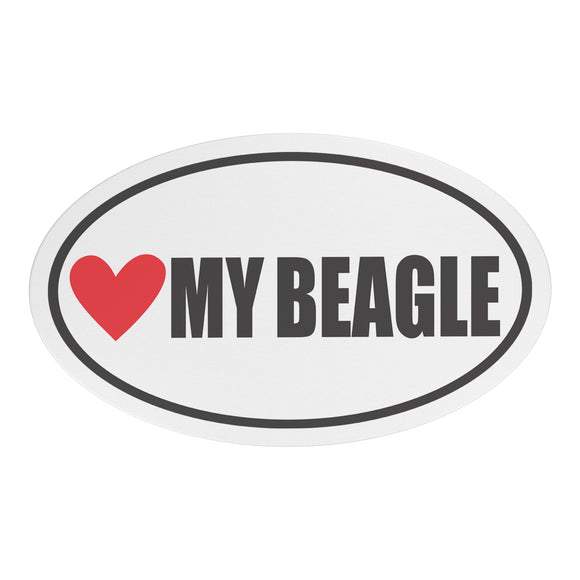 I Heart My BEAGLE Euro CAR MAGNET, Love My BEAGLE