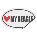 I Heart My BEAGLE Euro CAR MAGNET, Love My BEAGLE