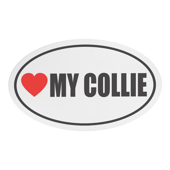 I Heart My COLLIE Euro CAR MAGNET, Love My COLLIE