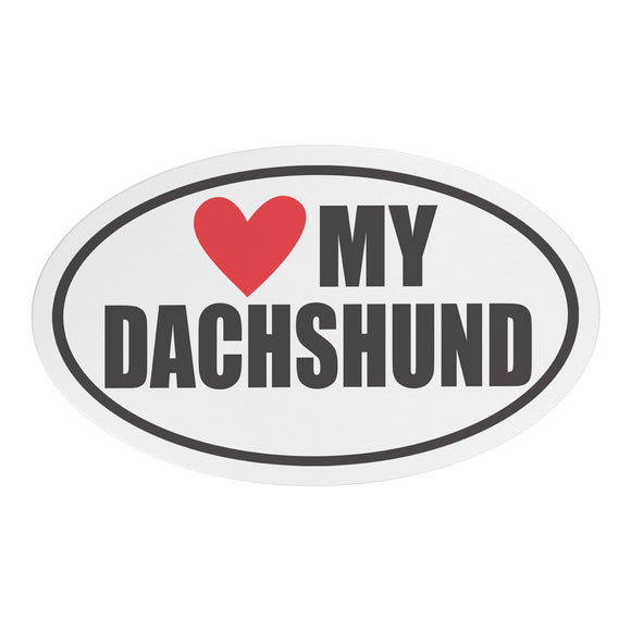 I Heart My DACHSHUND Euro CAR MAGNET, Love My DACHSHUND