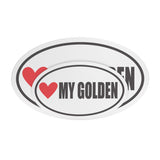 I Heart My GOLDEN Euro CAR MAGNET, Love My GOLDEN RETRIEVER