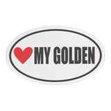 I Heart My GOLDEN Euro CAR MAGNET, Love My GOLDEN RETRIEVER