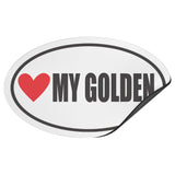 I Heart My GOLDEN Euro CAR MAGNET, Love My GOLDEN RETRIEVER